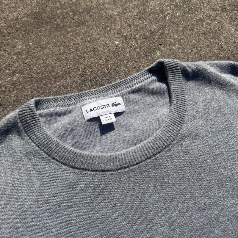 Detailansicht: Sourced limited accessories and clothes Lacoste grey classic retro sweatshirt – Logo, Nähte oder Material