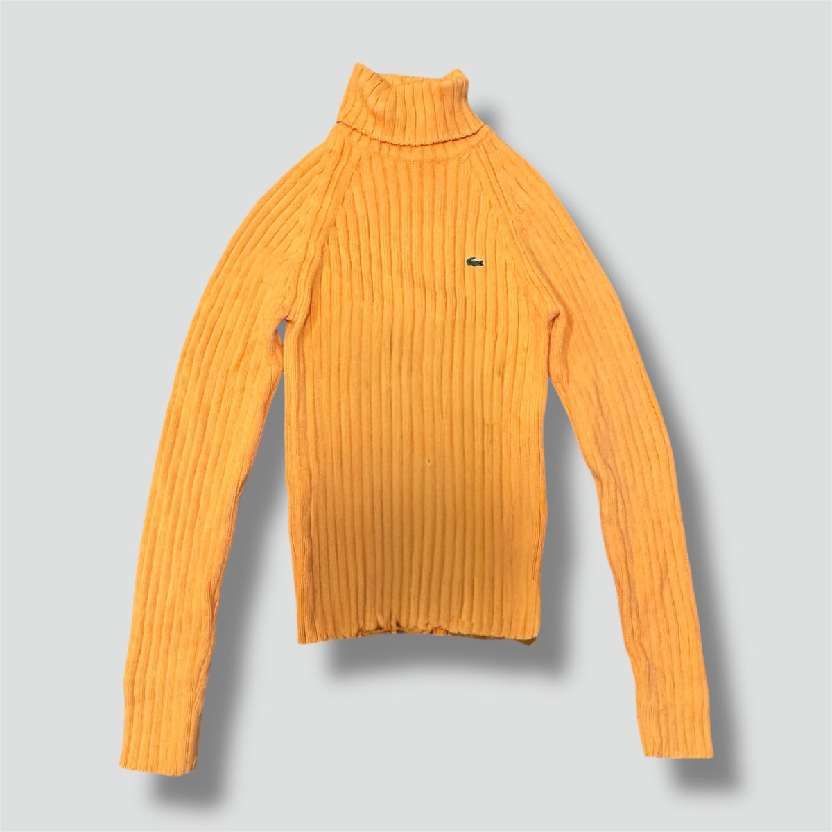 Lacoste knitted orange turtleneck sweatshirt