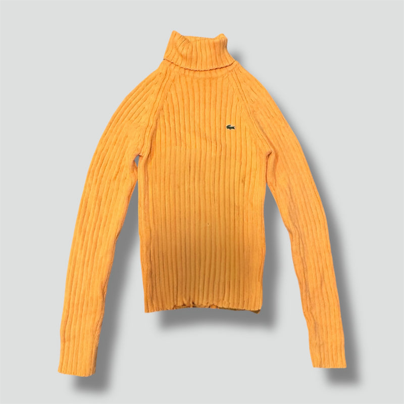 Sourced limited accessories and clothes Lacoste knitted orange turtleneck sweatshirt – Secondhand Streetwear
