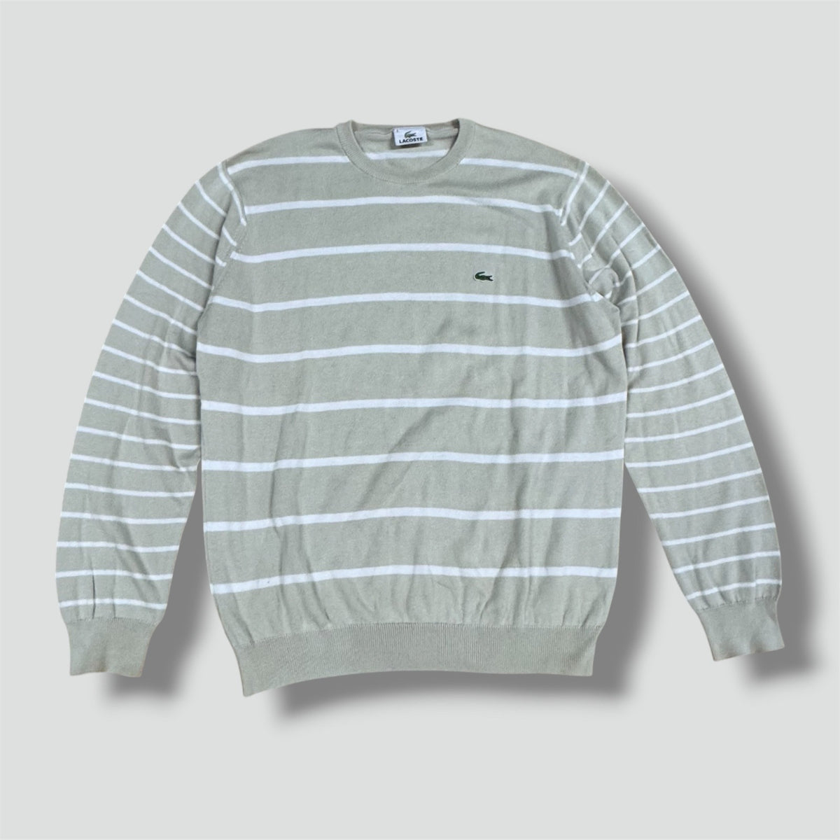 Lacoste vintage beige striped sweatshirt