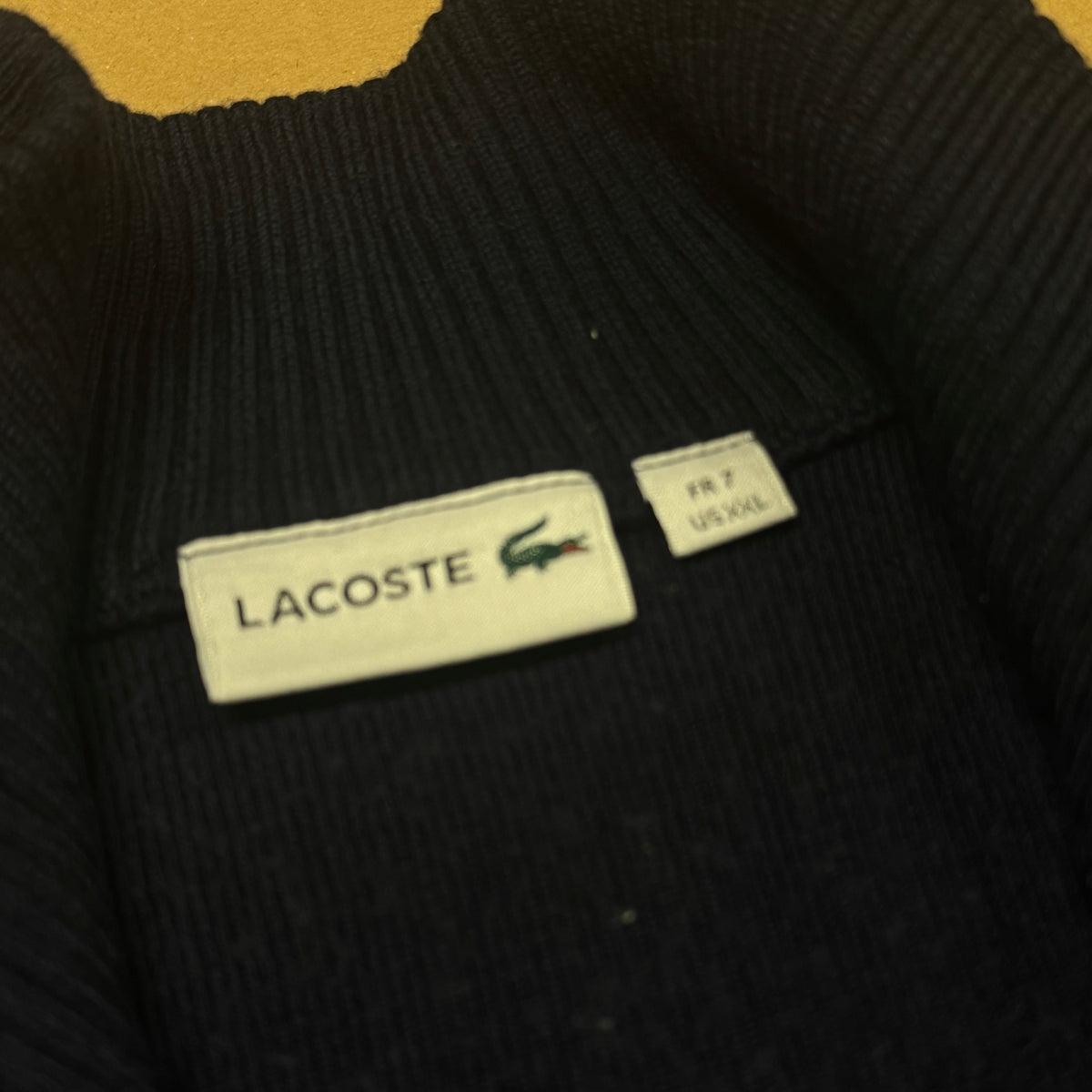 Lacoste vintage blue wool zip-up – Close-up 3