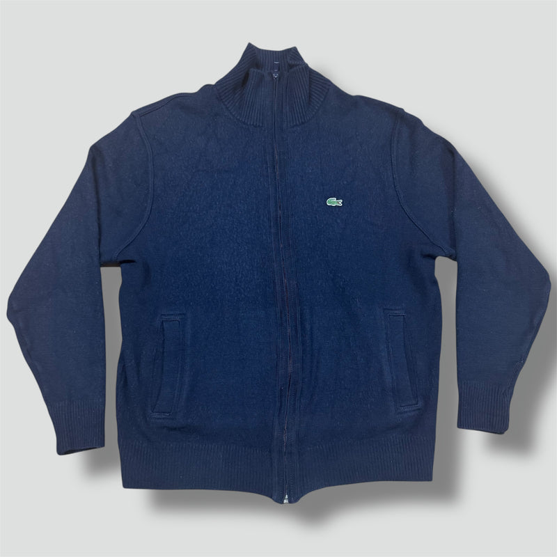 Sourced limited accessories and clothes Lacoste vintage blue wool zip-up – Secondhand Streetwear