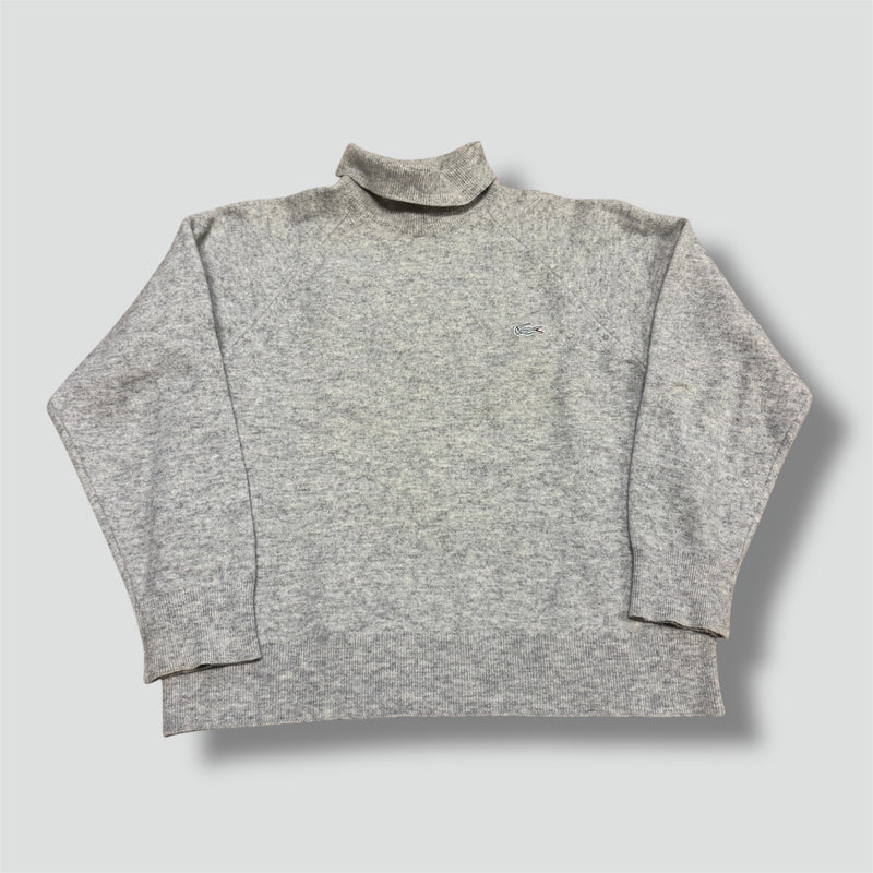 Sourced limited accessories and clothes Lacoste vintage grey turtleneck lambswool sweater – Secondhand Streetwear