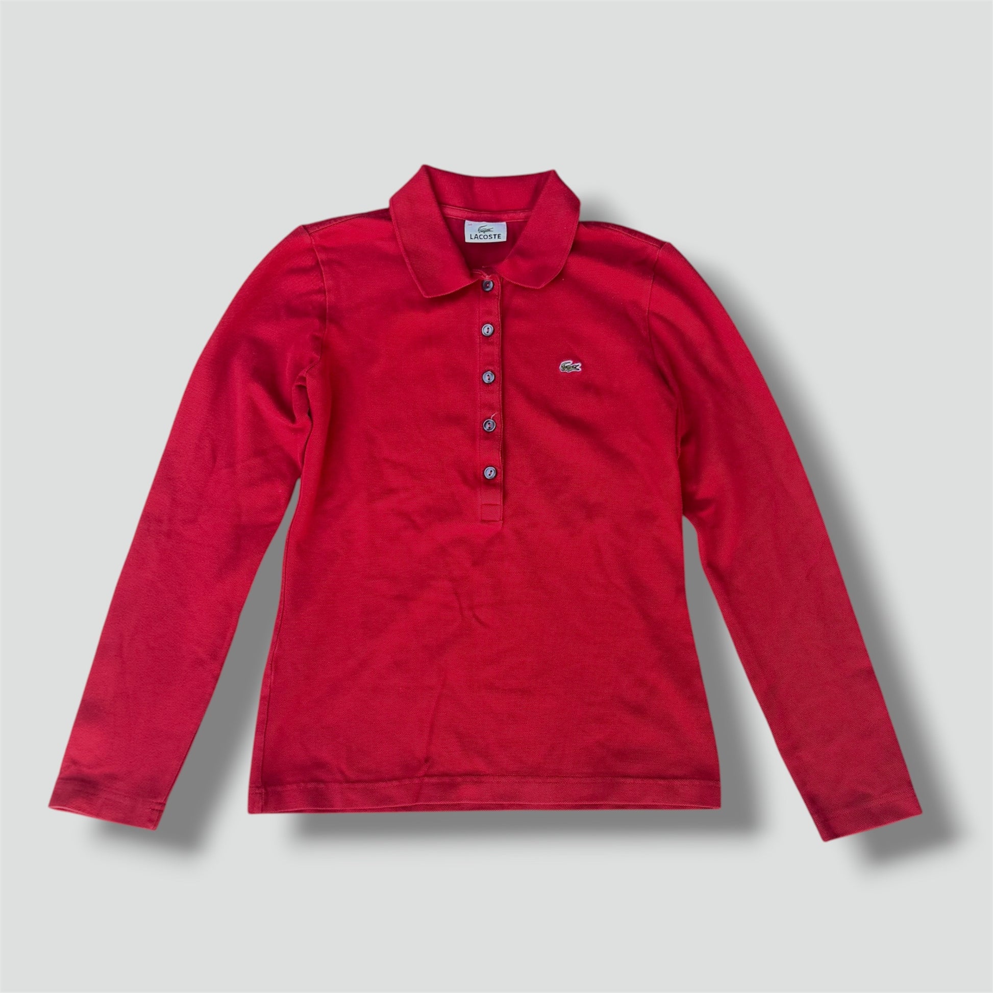 Lacoste vintage red womens longsleeve polo