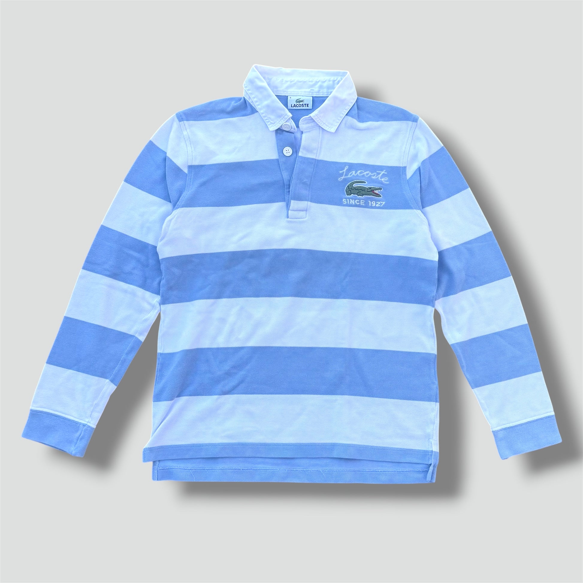 Lacoste vintage skyblue striped long polo