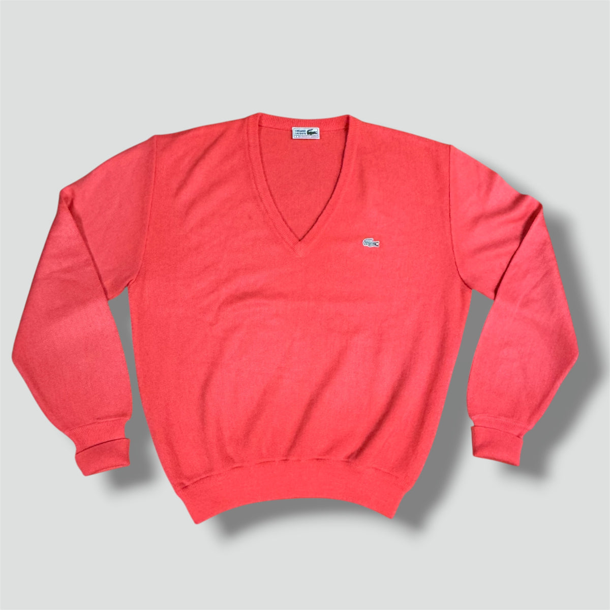 Lacoste vintage v-neck knitted sweatshirt