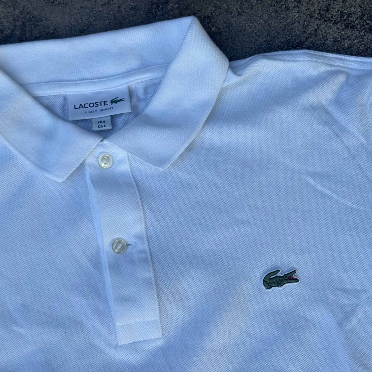 Lacoste vintage white poloshirt – Close-up 1