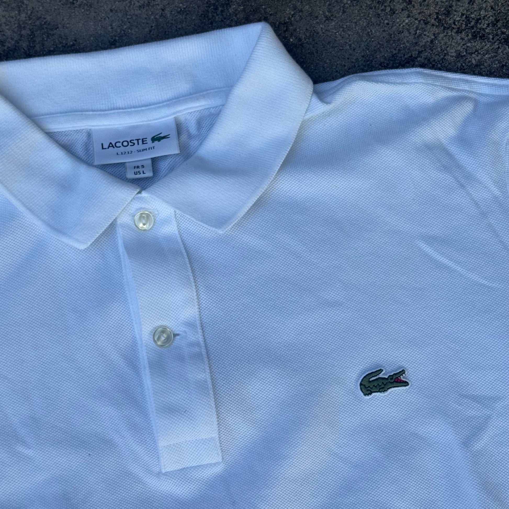 Lacoste vintage white poloshirt – Close-up 1
