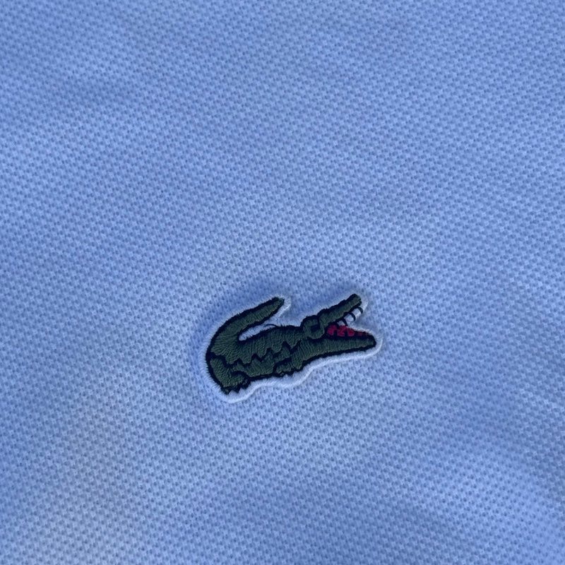 Detailansicht: Sourced limited accessories and clothes Lacoste vintage white poloshirt – Logo, Nähte oder Material