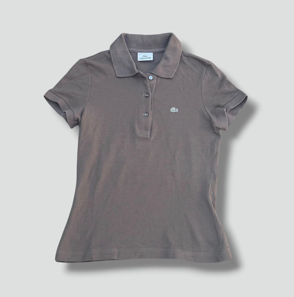 Lacoste vintage women's brown polo shirt
