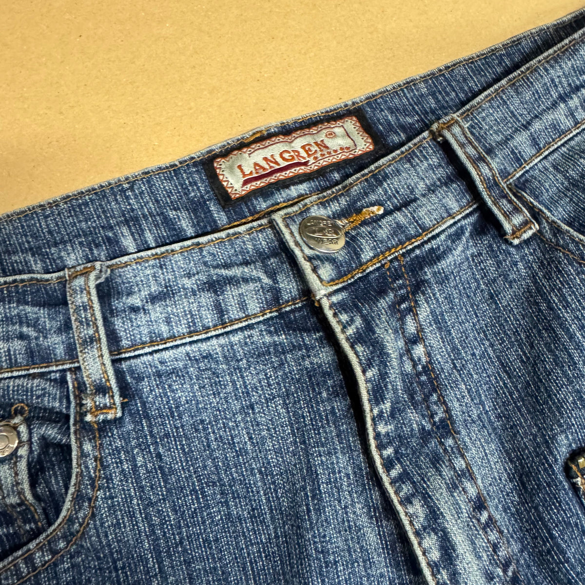 Langren Japanese vintage wide-leg jeans – Close-up 2