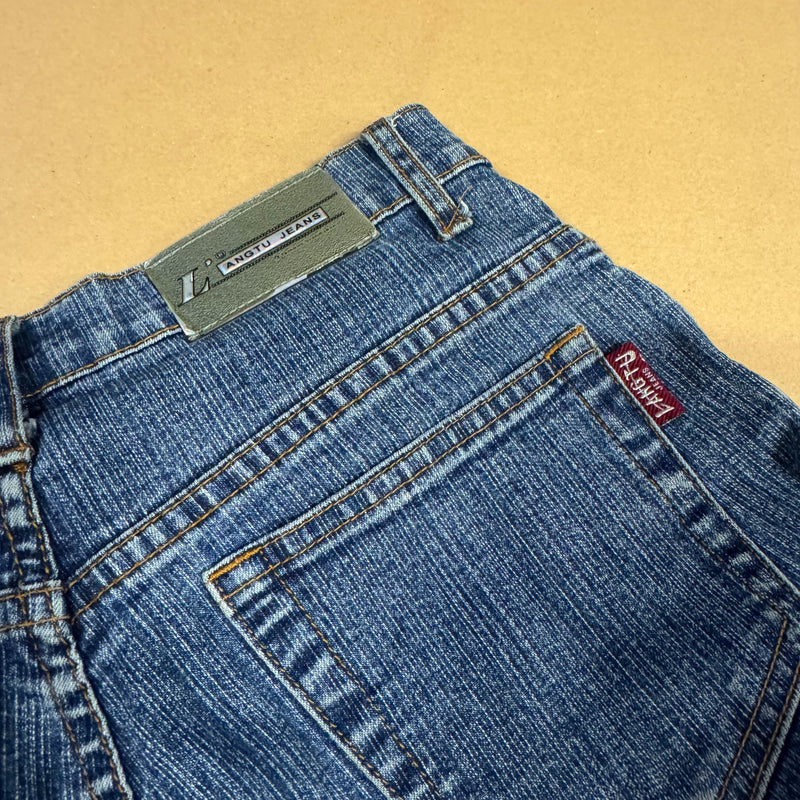 Detailansicht: Sourced limited accessories and clothes Langren Japanese vintage wide-leg jeans – Logo, Nähte oder Material