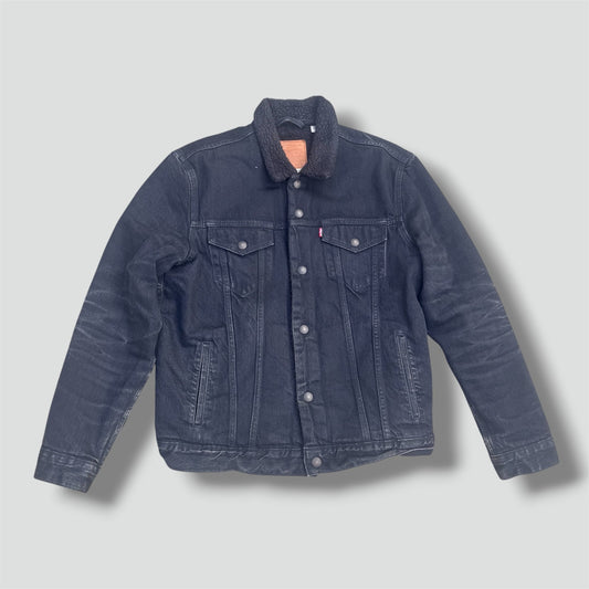 Levi Strauss black fluffy denim jacket