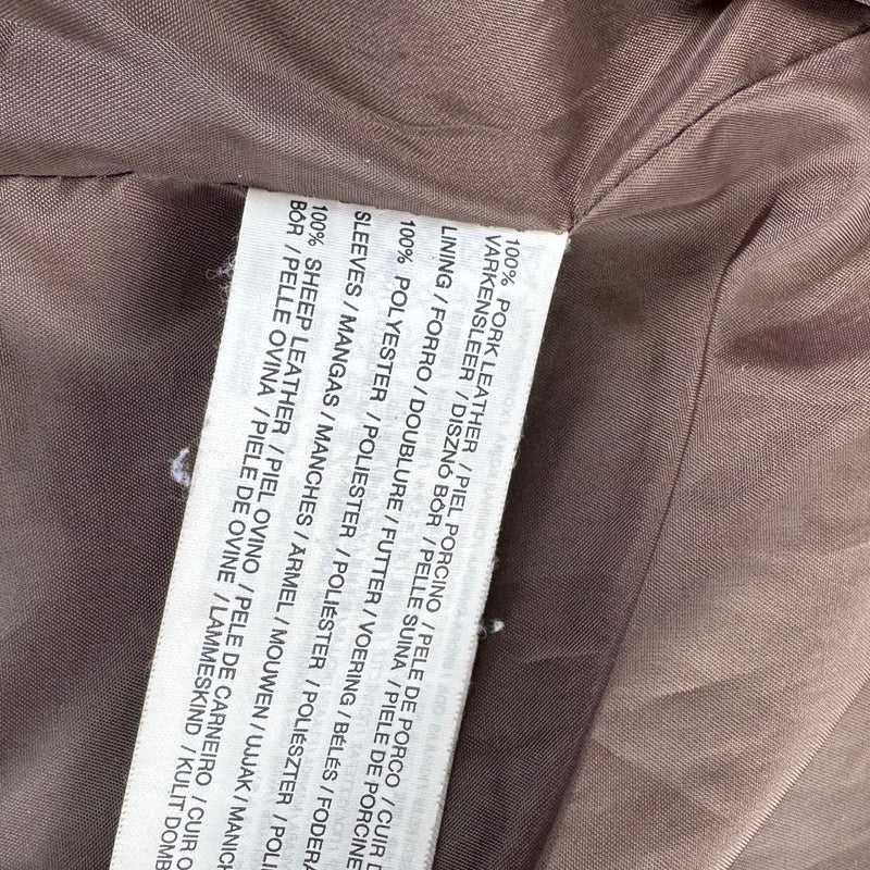 Detailansicht: Sourced limited accessories and clothes Mango Argentina brown leather jacket – Logo, Nähte oder Material