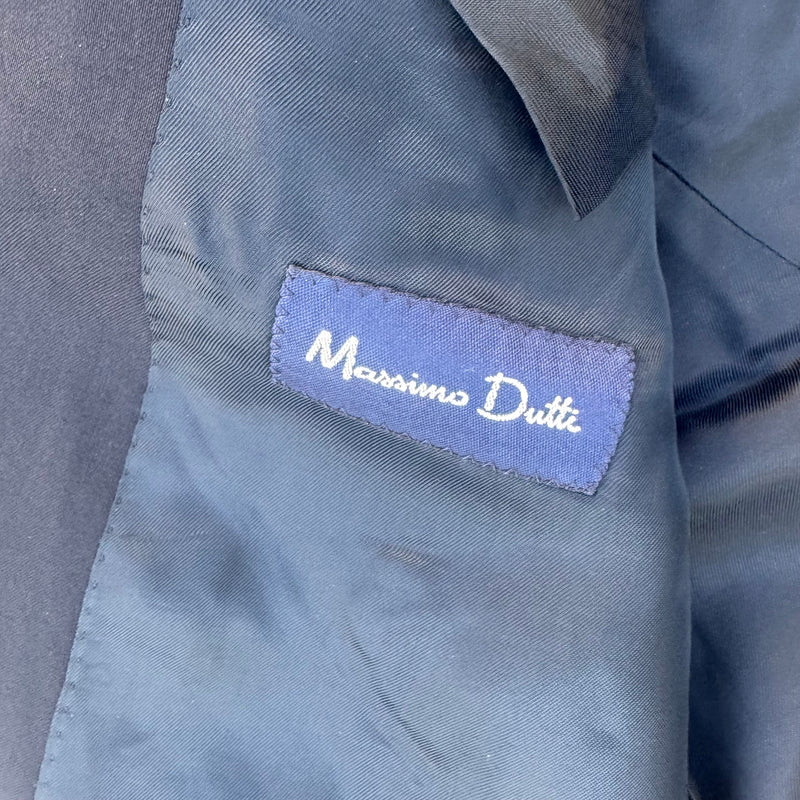 Detailansicht: Sourced limited accessories and clothes Massimo Dutti vintage black Woolmark blazer – Logo, Nähte oder Material