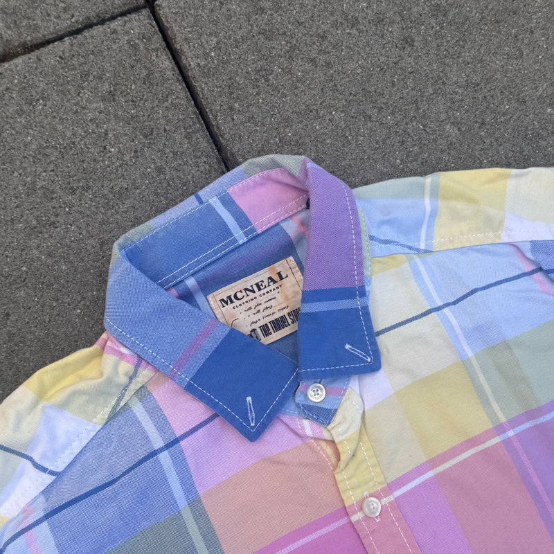 Detailansicht: Sourced limited accessories and clothes McNeal colorful checkered shirt – Logo, Nähte oder Material