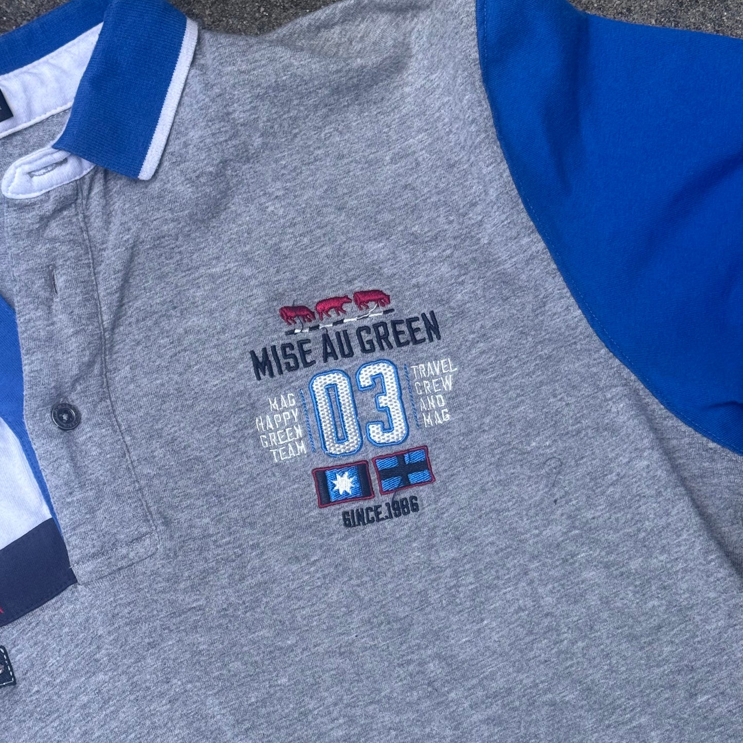 Mise Au Green retro sailing poloshirt – Close-up 2
