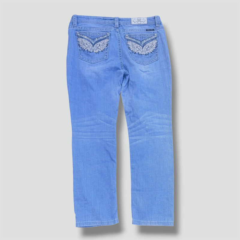 Sourced limited accessories and clothes Miss Me angel y2k skyblue jeans – Secondhand Streetwear