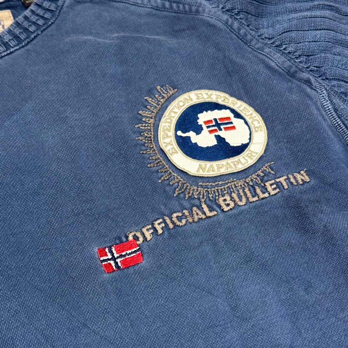 Napapijri official bulletin blue sweatshirt – Close-up 1