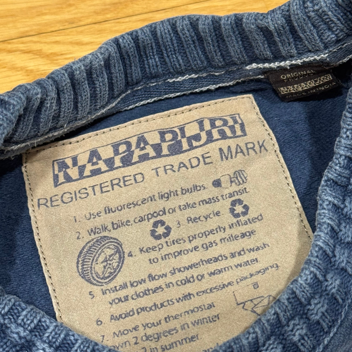 Napapijri official bulletin blue sweatshirt – Close-up 2