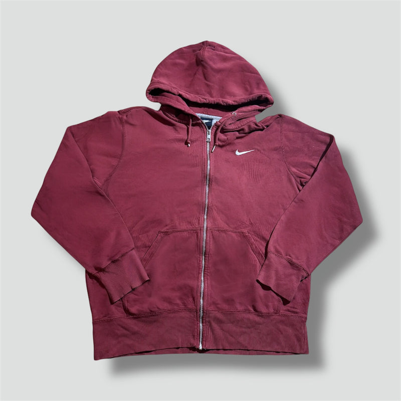 Sourced limited accessories and clothes Nike vintage burgundy zip-up hoodie – Secondhand Streetwear