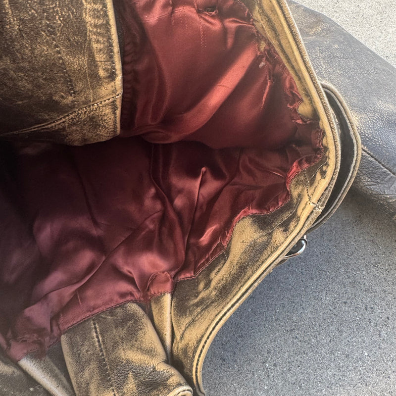 Detailansicht: Sourced limited accessories and clothes Nouvelle Generation di Moda vintage leather jacket – Logo, Nähte oder Material