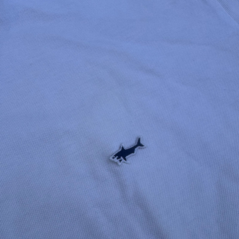 Detailansicht: Sourced limited accessories and clothes Paul & Shark classic white poloshirt – Logo, Nähte oder Material