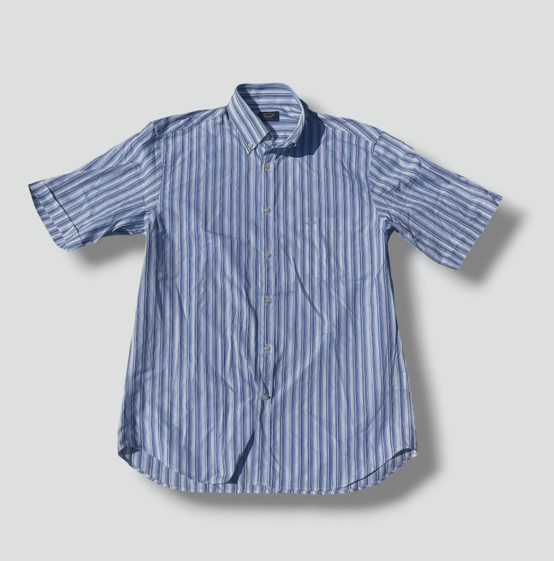 Sourced limited accessories and clothes Paul & Shark retro blue striped shirt – Secondhand Streetwear