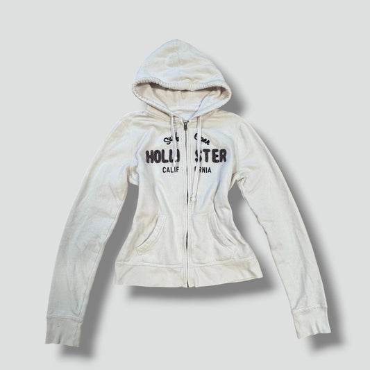 Hollister California Y2K white zipped hoodie
