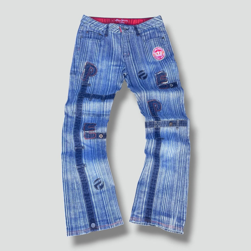 Sourced limited accessories and clothes Pepe Jeans Y2K bootcut embroidered designer jeans – Secondhand Streetwear