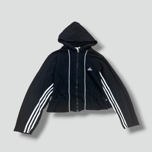 Adidas Y2K cropped black zip hoodie