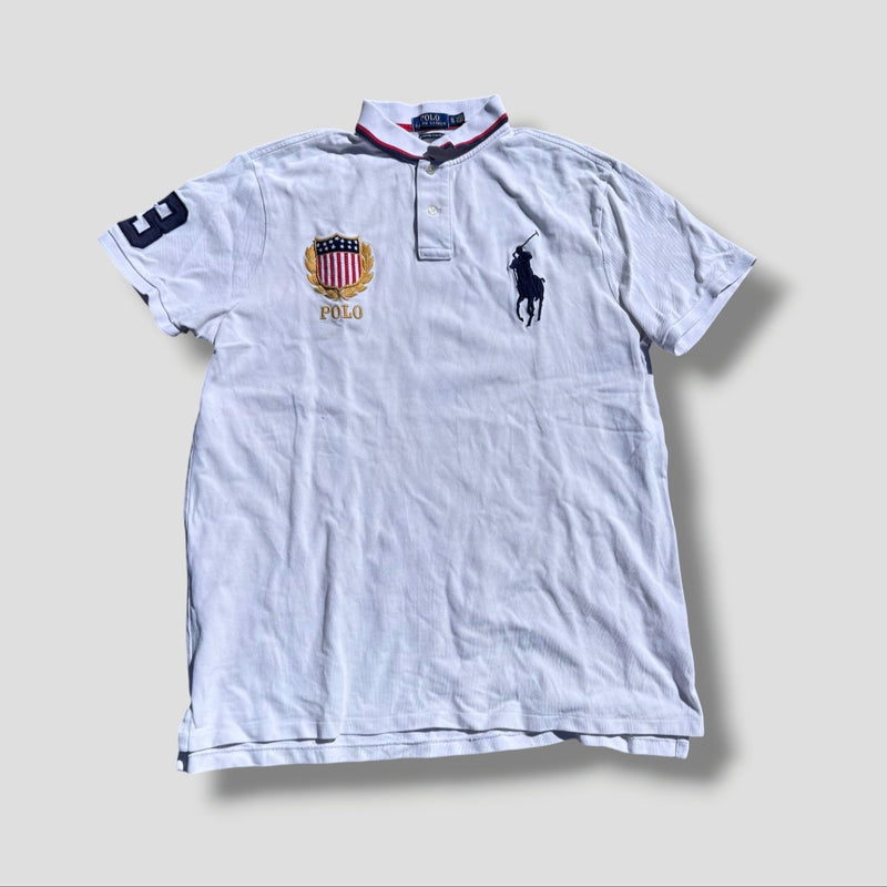 Sourced limited accessories and clothes Ralph Lauren Big Pony USA white polo shirt – Secondhand Streetwear