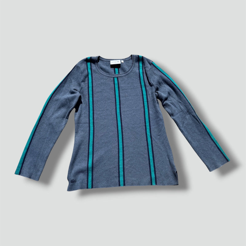 Sourced limited accessories and clothes Lacoste green striped sweatshirt – Secondhand Streetwear