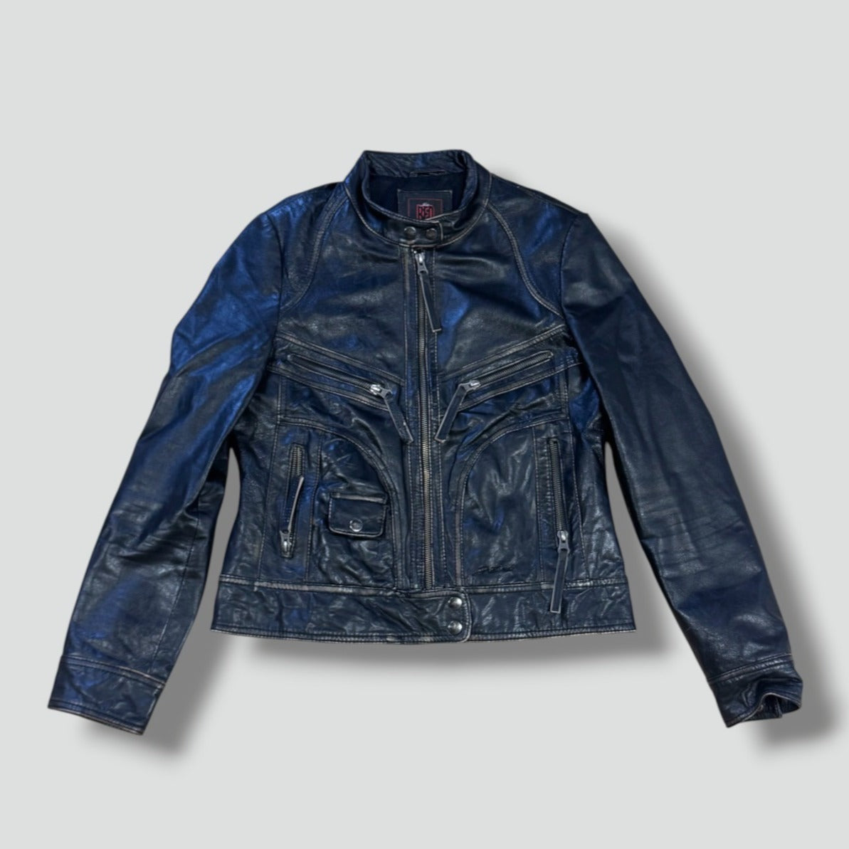 Redskins black vintage women's leather jacket