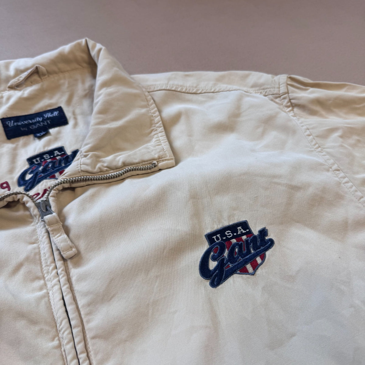 University Hall by GANT beige Harrington jacket