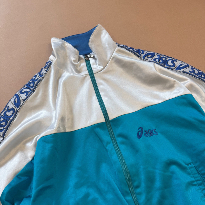 Detailansicht: Sourced limited accessories and clothes Asics vintage colourful 90s track jacket – Logo, Nähte oder Material