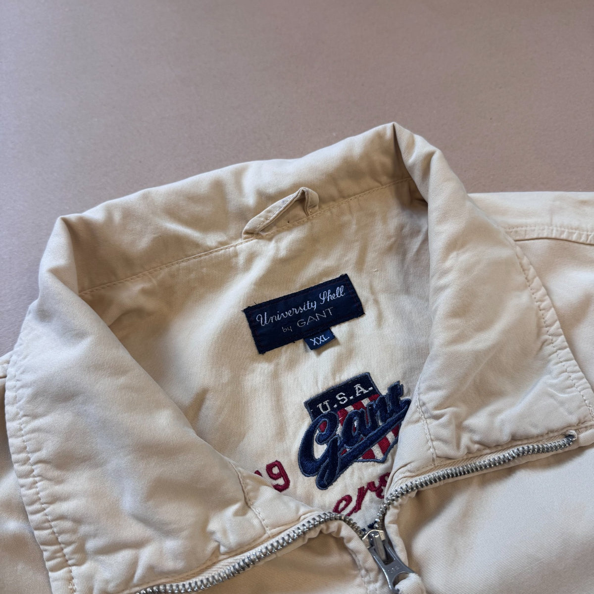 University Hall by GANT beige Harrington jacket