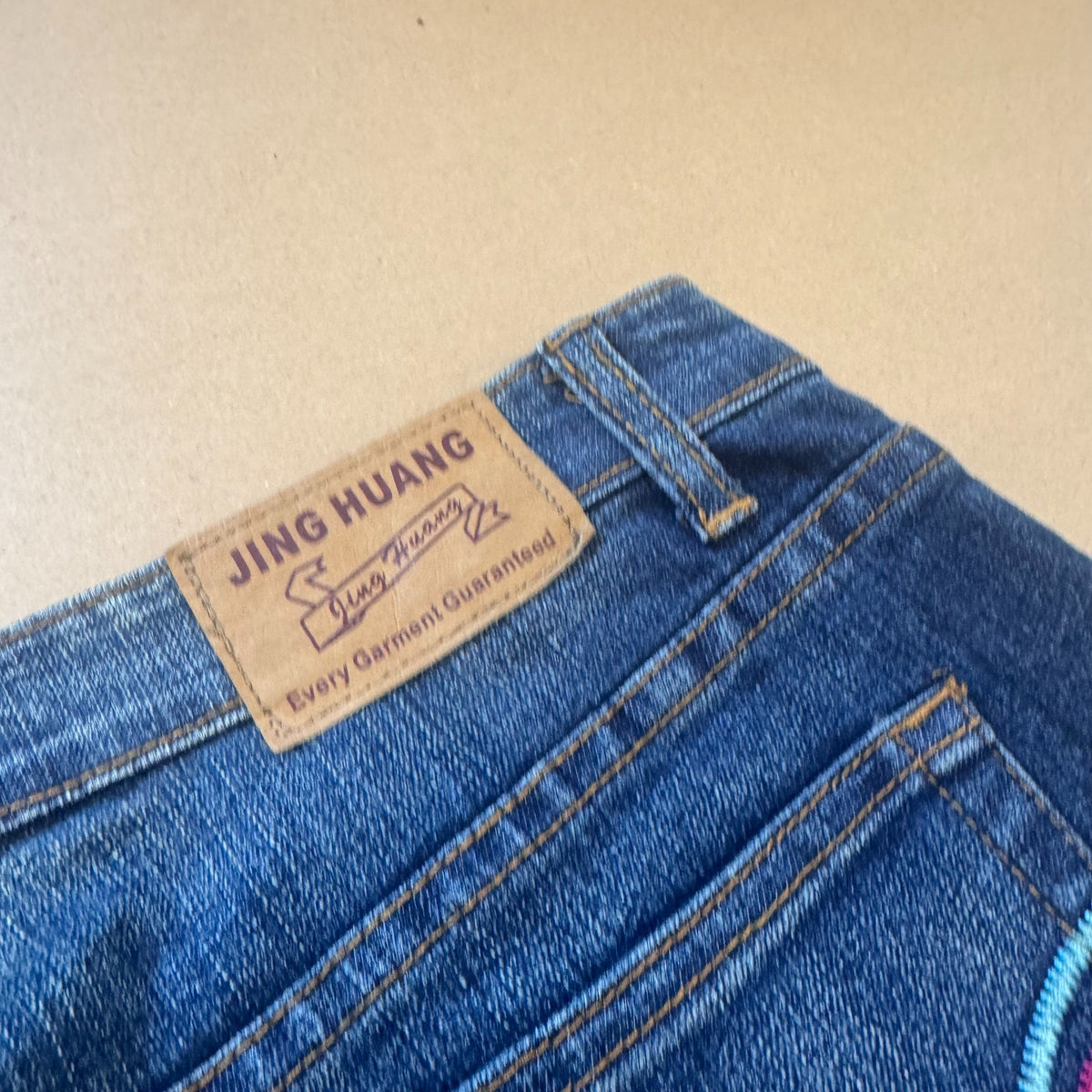 Jing Huang vintage floral baggy jeans