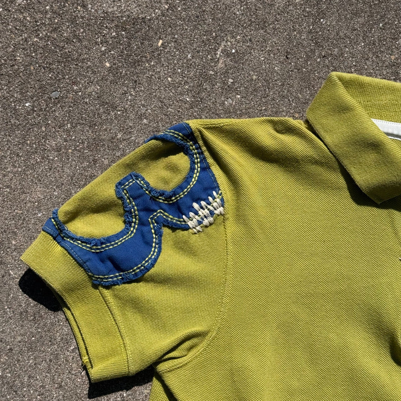 Detailansicht: Sourced limited accessories and clothes La Martina vintage green no3 polo shirt – Logo, Nähte oder Material