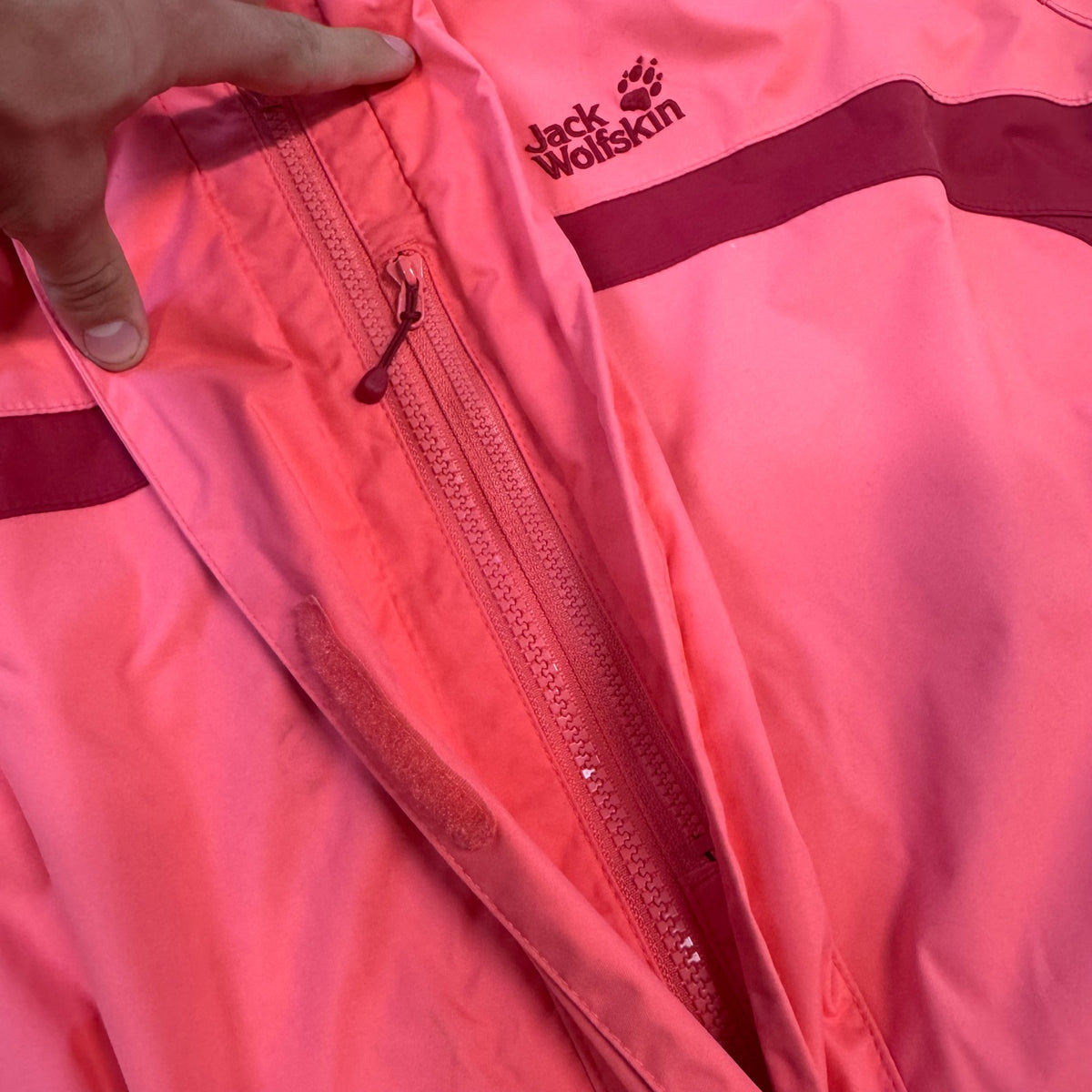 Jack Wolfskin pink rain-protective jacket