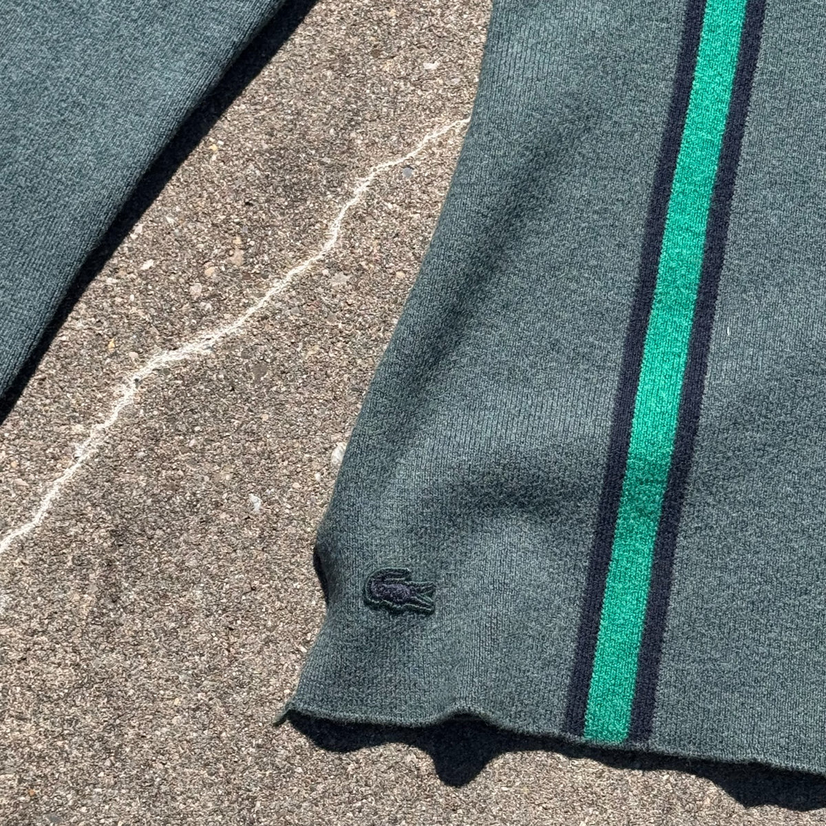 Lacoste green striped sweatshirt