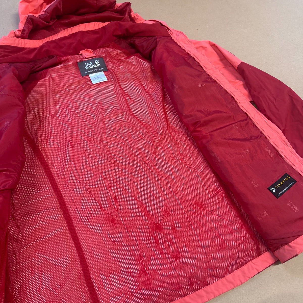 Jack Wolfskin pink rain-protective jacket