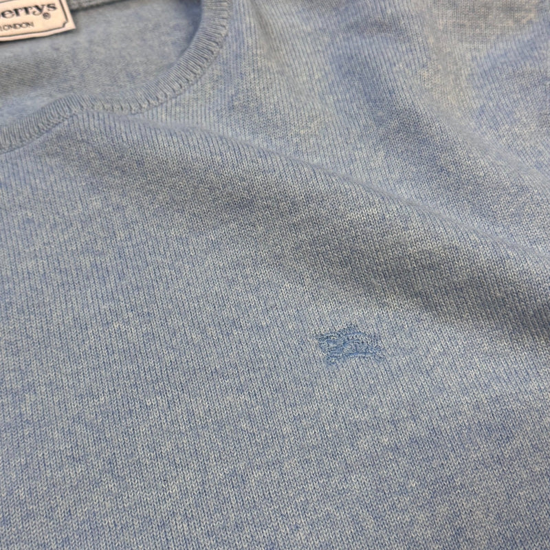 Detailansicht: Sourced limited accessories and clothes Burberry's of London vintage blue lambswool sweat – Logo, Nähte oder Material