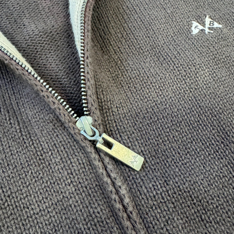 Detailansicht: Sourced limited accessories and clothes Thomas Burberry vintage knitted jacket – Logo, Nähte oder Material
