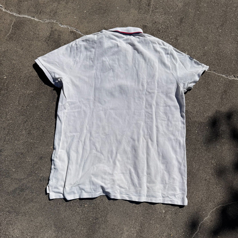 Detailansicht: Sourced limited accessories and clothes Ralph Lauren Big Pony USA white polo shirt – Logo, Nähte oder Material