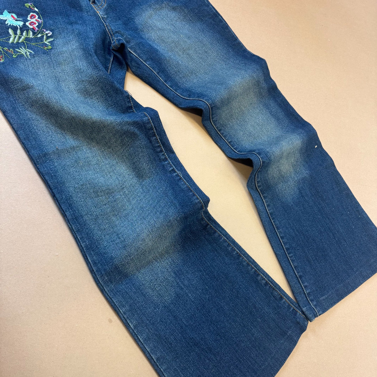 Jing Huang vintage floral baggy jeans