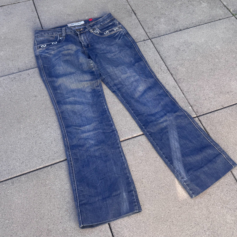 Detailansicht: Sourced limited accessories and clothes Danpaisi vintage retro denim jeans – Logo, Nähte oder Material