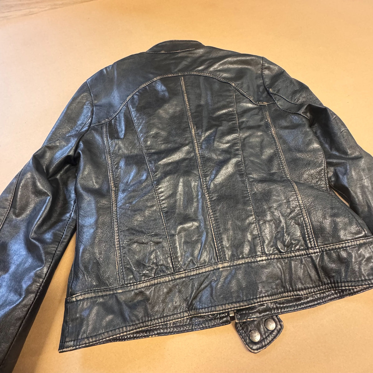 Redskins black vintage women's leather jacket