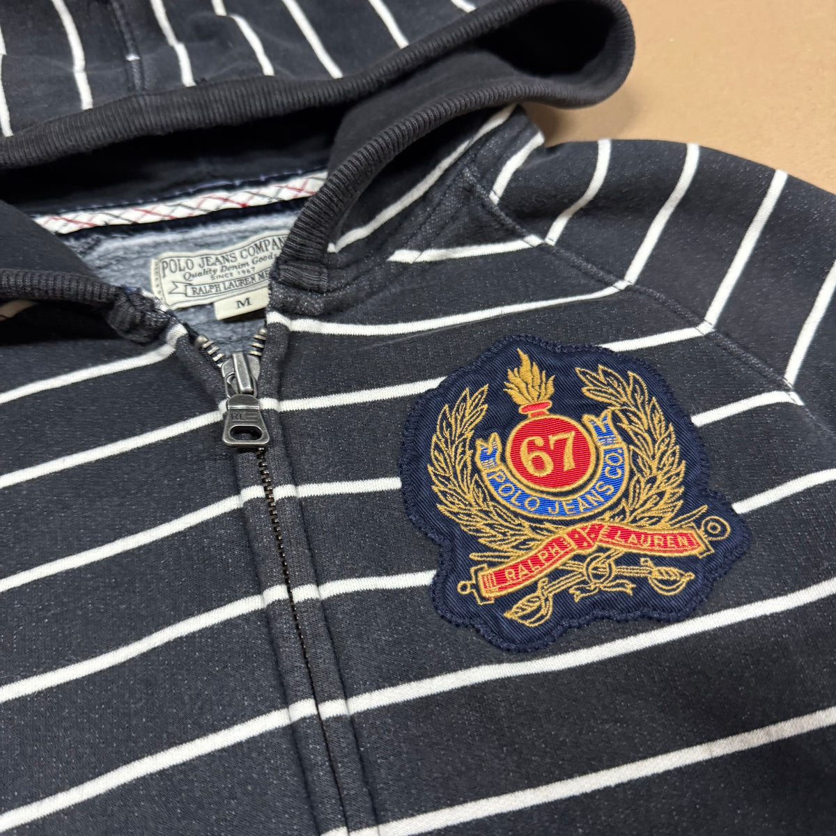 Polo Jeans Co. by Ralph Lauren striped zip-up hoodie – Close-up 1
