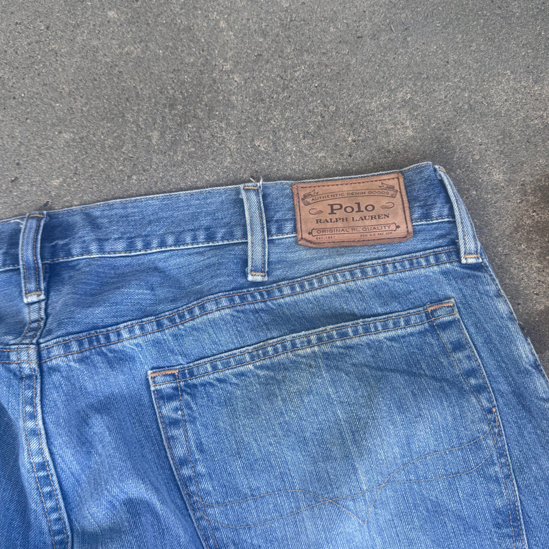 Detailansicht: Sourced limited accessories and clothes Polo Ralph Lauren baggy retro denim jeans – Logo, Nähte oder Material